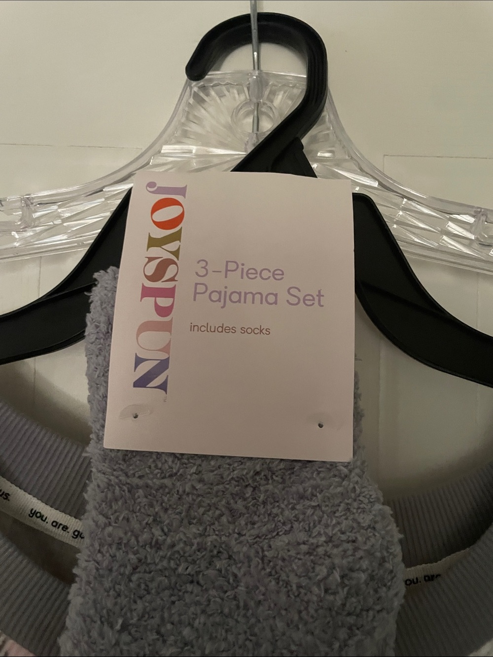 Joy Spun Cozy Plaid woman’s Pajama Set - Pink & Gray - Picture 2 of 9